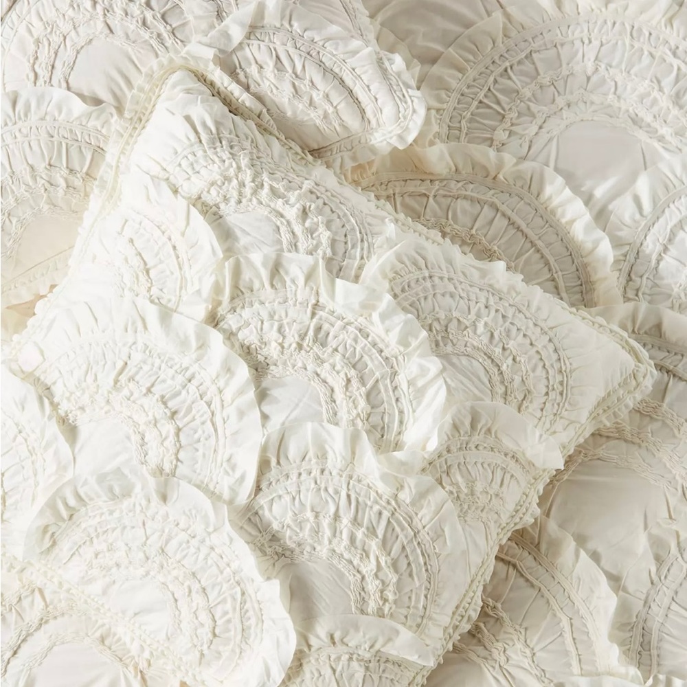 ANTHROPOLOGIE RIVULETS PILLOW SHAMS - EURO SHAM Set of 2